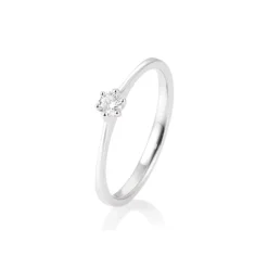 Saint Maurice – Enstens diamantring i hvitt gull – 0,10 ct