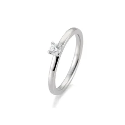 Saint Maurice – Enstens diamantring i hvitt gull – 0,15 ct.