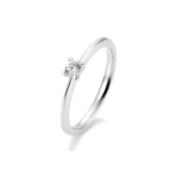 Saint Maurice – enstens diamantring i hvitt gull – 0,15 ct