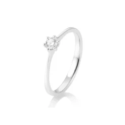 Saint Maurice – Enstens diamantring i hvitt gull – 0,15 ct