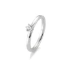 Saint Maurice – Enstens diamantring i hvitt gull med 6 klør – 0,15 ct.