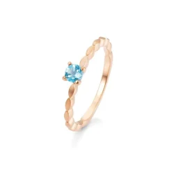 Saint Maurice – Fantasy Ring I Rose Gull Med Blå Topaz