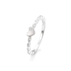 Saint Maurice – Hjerte Ring I Hvitt Gull Med Diamanter 0,10 ct