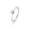 Saint Maurice – Rose enstens diamantring i hvitt gull – 0,15 ct.