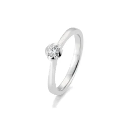 Saint Maurice – Rose enstens diamantring i hvitt gull – 0,15 ct.