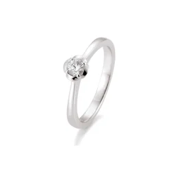 Saint Maurice – Rose enstens diamantring i hvitt gull – 0,20 ct.