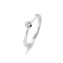 Saint Maurice – Rose enstens diamantring i hvitt gull – 0,10 ct.