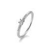 Saint Maurice – Solitaire Ring Pavé i hvitt gull med diamant 0,15 ct.