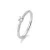 Saint Maurice – Solitaire Ring Pavé i hvitt gull med diamant 0,17 ct.