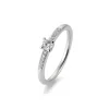 Saint Maurice – Solitaire Ring Pavé i hvitt gull med diamant 0,215 ct.
