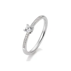 Saint Maurice – Solitaire Ring Pavé i hvitt gull med diamant 0,23 ct.