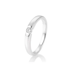 Saint Maurice – Tension enstens diamantring i hvitt gull – 0,10 ct.