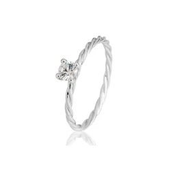 Saint Maurice – Tvunnet Ring I Hvitt Gull Med Diamant 0,25 ct