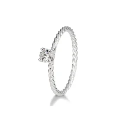 Saint Maurice – Tvunnet Ring I Gult Gull Med Diamant 0,15 ct