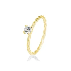 Saint Maurice – Tvunnet Ring I Gult Gull Med Diamant 0,20 ct