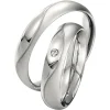Saint Maurice – Twin Set giftering i hvitt gull – 5 mm – Damemodell med diamanter