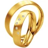 Saint Maurice – Twin Set giftering i gult gull – 5 mm – Damemodell med diamanter
