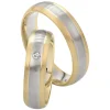 Saint Maurice – Twin Set giftering i gult og hvitt gull – 6 mm – Damemodell med diamanter