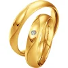 Saint Maurice – Twin Set giftering i gult gull – 5 mm – Damemodell med diamanter