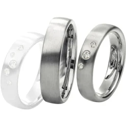 Saint Maurice – Twin Set giftering i hvitt gull – 5 mm – Herremodell