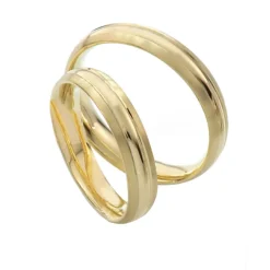 Saint Maurice – Twin Set giftering i gult gull – 4,5 mm – Herremodell