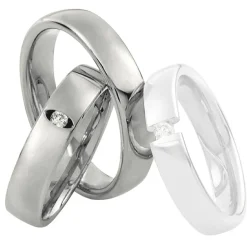 Saint Maurice – Twin Set giftering i hvitt gull – 5 mm – Herremodell