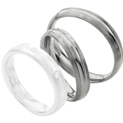 Saint Maurice – Twin Set giftering i hvitt gull – 4,5 mm- Herremodell