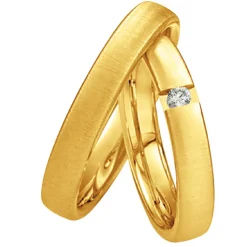 Saint Maurice – Twin Set giftering i gult gull – 4 mm – Herremodell