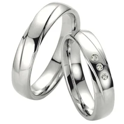 Saint Maurice – Twin Set giftering i hvitt gull – 5 mm – Herremodell