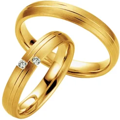 Saint Maurice – Twin Set giftering i gult gull – 4 mm – Herremodell