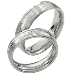 Saint Maurice – Twin Set giftering i hvitt gull – 5,5 mm – Damemodell med diamanter