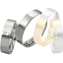Saint Maurice – Twin Set giftering i hvitt gull – 5,5 mm – Damemodell med diamanter