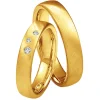 Saint Maurice – Twin Set giftering i gult gull – 4,5 mm – Damemodell med diamanter