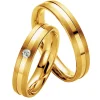 Saint Maurice – Twin Set giftering i gult gull – 4,5 mm – Damemodell med diamanter