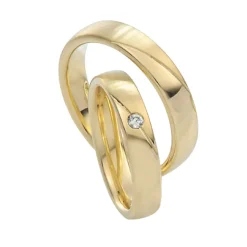 Saint Maurice – Twin Set giftering i gult gull – 4,5 mm – Herremodell