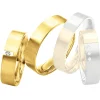 Saint Maurice – Twin Set giftering i gult gull – 5,5 mm – Damemodell med diamanter