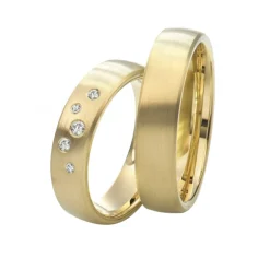 Saint Maurice – Twin Set giftering i gult gull – 5,5 mm – Herremodell