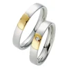 Saint Maurice – Twin Set giftering i hvitt og gult gull – 4 mm – Damemodell med diamanter