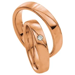 Saint Maurice – Twin Set giftering i rødt gull – 4,5 mm – Damemodell med diamanter