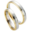 Saint Maurice – Twin Set giftering i gult og hvitt gull – 4 mm – Damemodell med diamanter