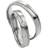 Saint Maurice – Twin Set giftering i hvitt gull – 4 mm – Damemodell med diamanter