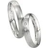 Saint Maurice – Twin Set giftering i hvitt gull – 4 mm – Herremodell