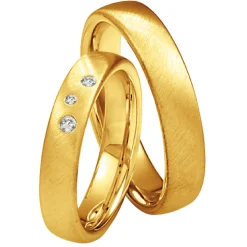 Saint Maurice – Twin Set giftering i gult gull – 4,5 mm – Herremodell