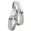 Saint Maurice – Twin Set giftering i hvitt gull – 4 mm – Herremodell