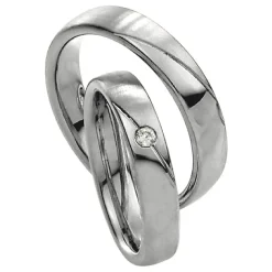 Saint Maurice – Twin Set giftering i hvitt gull – 4,5 mm – Damemodell med diamanter