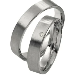 Saint Maurice – Twin Set giftering i hvitt gull – 4,5 mm – Damemodell med diamanter