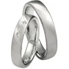 Saint Maurice – Twin Set giftering i hvitt gull – 4,5 mm – Damemodell med diamanter