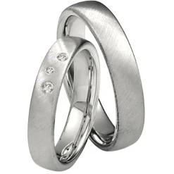 Saint Maurice – Twin Set giftering i hvitt gull – 4,5 mm – Damemodell med diamanter