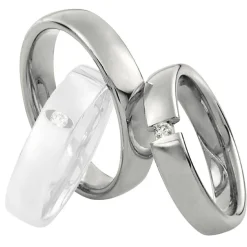Saint Maurice – Twin Set giftering i hvitt gull – 4,5 mm – Herremodell