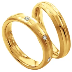 Saint Maurice – Twin Set giftering i gult gull – 4,5 mm – Herremodell